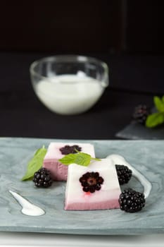 Yoghurt terrine with berries