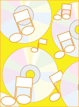 Cd and music note