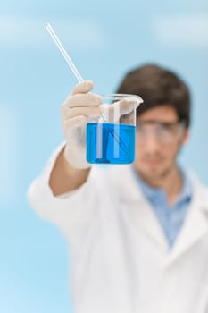 Chemistry experiment - scientist in laboratory