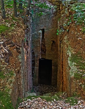 Etruscan tombs in Tuscany in Italy