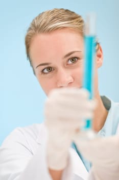 Flu virus experiment - scientist in laboratory