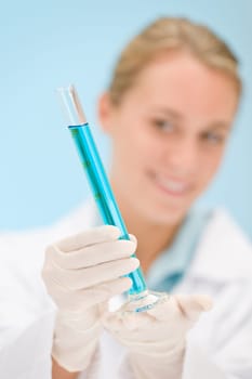 Flu virus experiment - scientist in laboratory