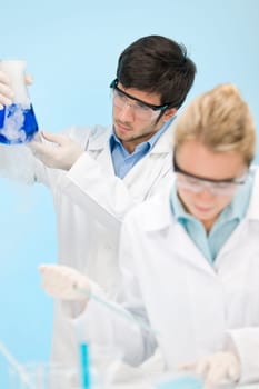 Flu virus experiment - scientist in laboratory