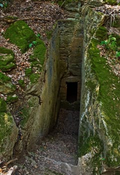 Etruscan tombs in Tuscany in Italy