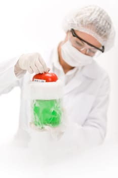 Genetic engineering - scientist in laboratory