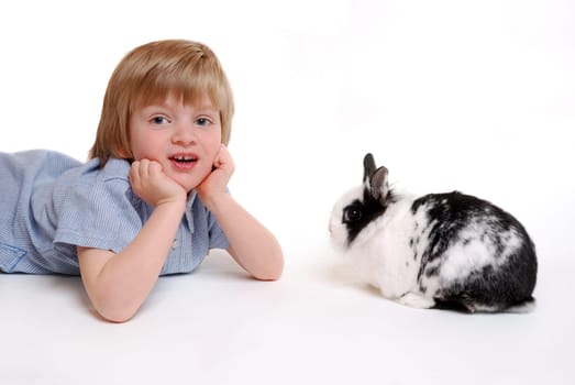 Boy with rabbit