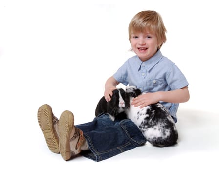 Boy with rabbit