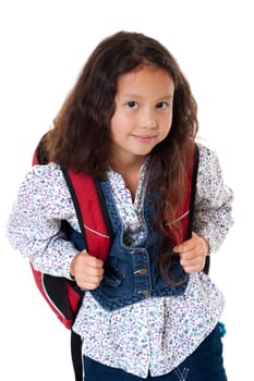 Girl with school bag