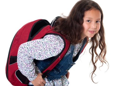 Girl with school bag