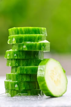 Sliced cucumber