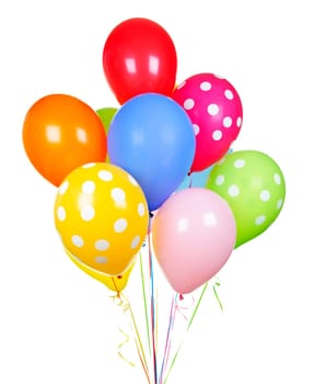 Colorful balloons on white