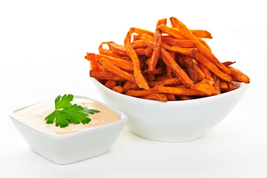 Sweet potato fries with sauce