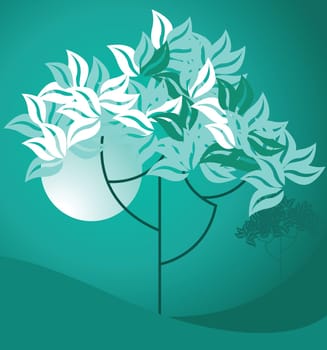 Trees in moon background