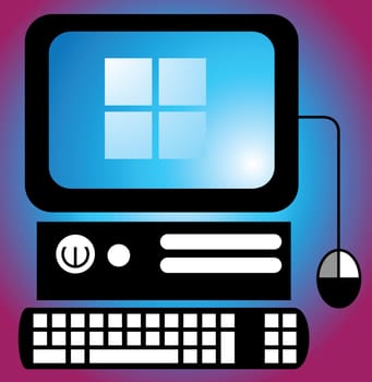 Computer with keyboard