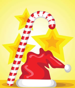 Santas hat and stick