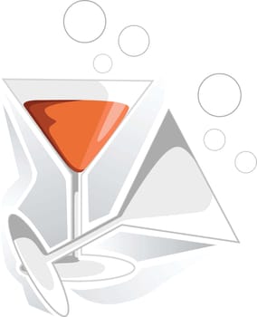 Two wine glass with bubble