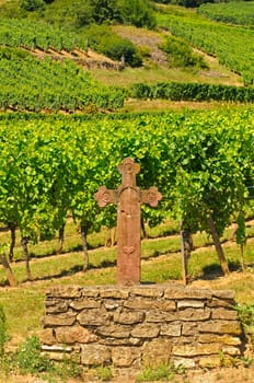 Stone wayside cross in the Weniberge