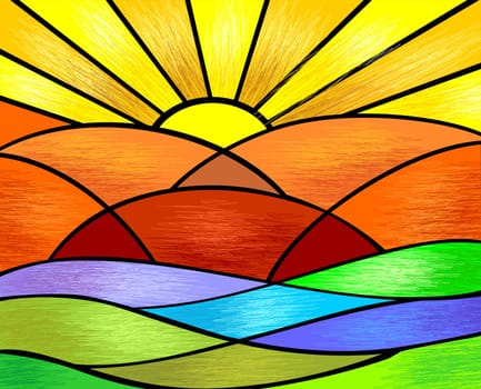 Digital painting of sun