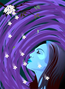 Digital painting of a lady