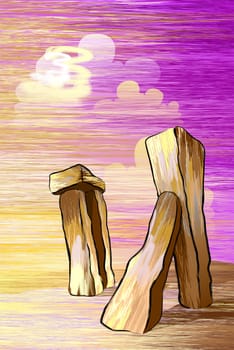 Digital painting of stone