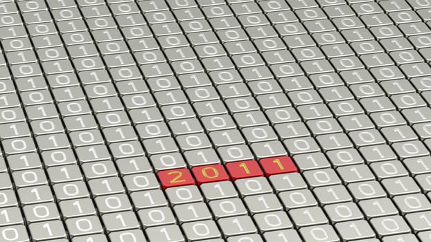 field of 010 with 2011, 3d render