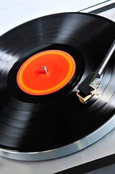 Record on turntable