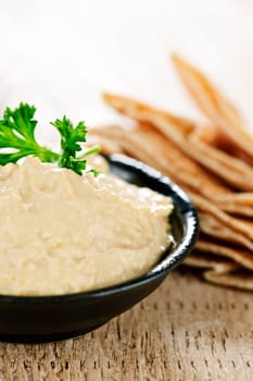 Hummus with pita bread