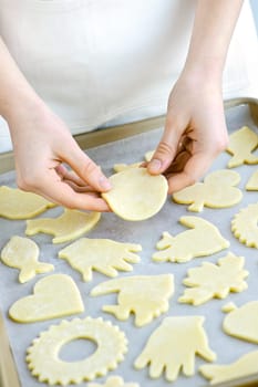 Baking sheet with cookies