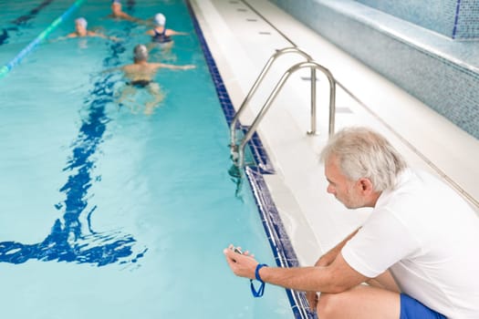 Swimming pool - swimmer training competition