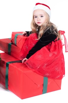 Baby girl dressed up for Christams