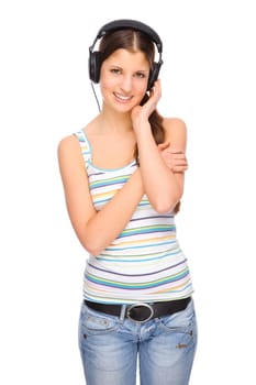Woman with headphones