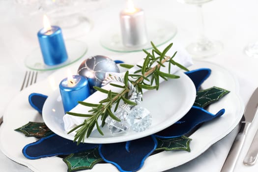 Place setting for Christmas