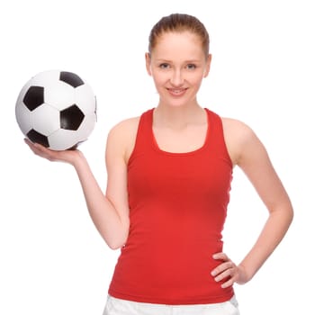 Woman with soccer ball