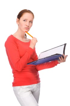 Female student with folder