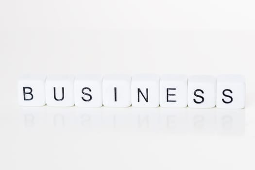 The word business from cubes