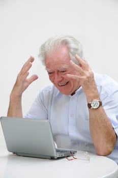 Pensioner with netbook