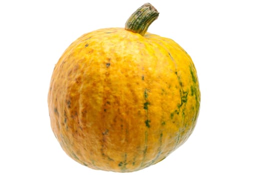 Yellow pumpkin isolated on white backgro