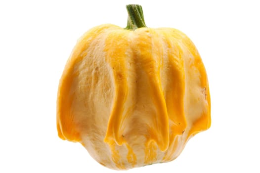 Yellow pumpkin isolated on white backgro