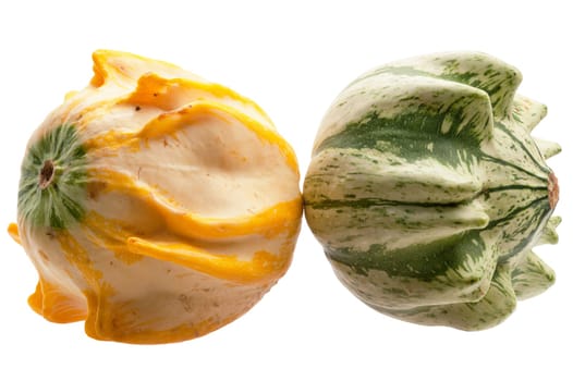Two pumpkins isolated on white backgroun