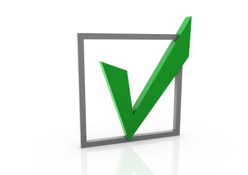 3d check on white background