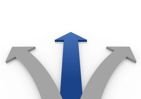 3D Arrow Blue Gray High