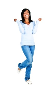 Excited young woman