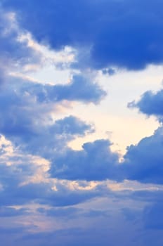 Stormy sky with sunshine