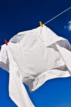 White shirt on clothes line