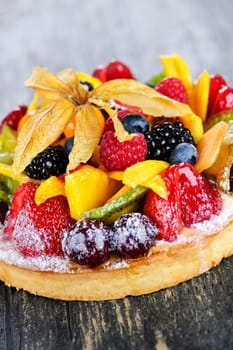 Mixed tropical fruit tart