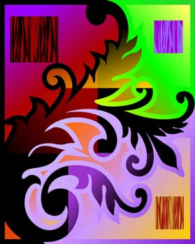 Digital painting of a floral design