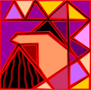 Digital painting of triangles design