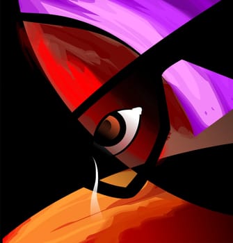 painting of an eye with spectacle