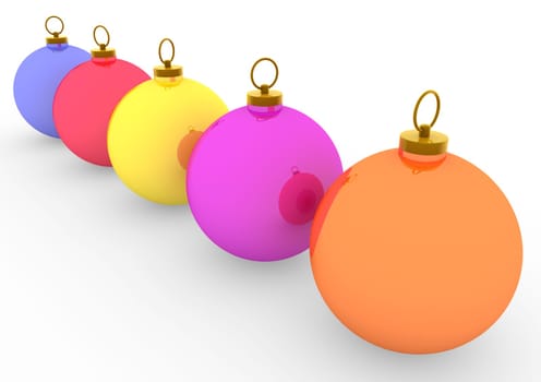 3d Christmas baubles