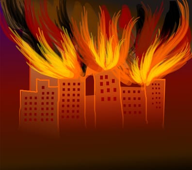 Fire burning
